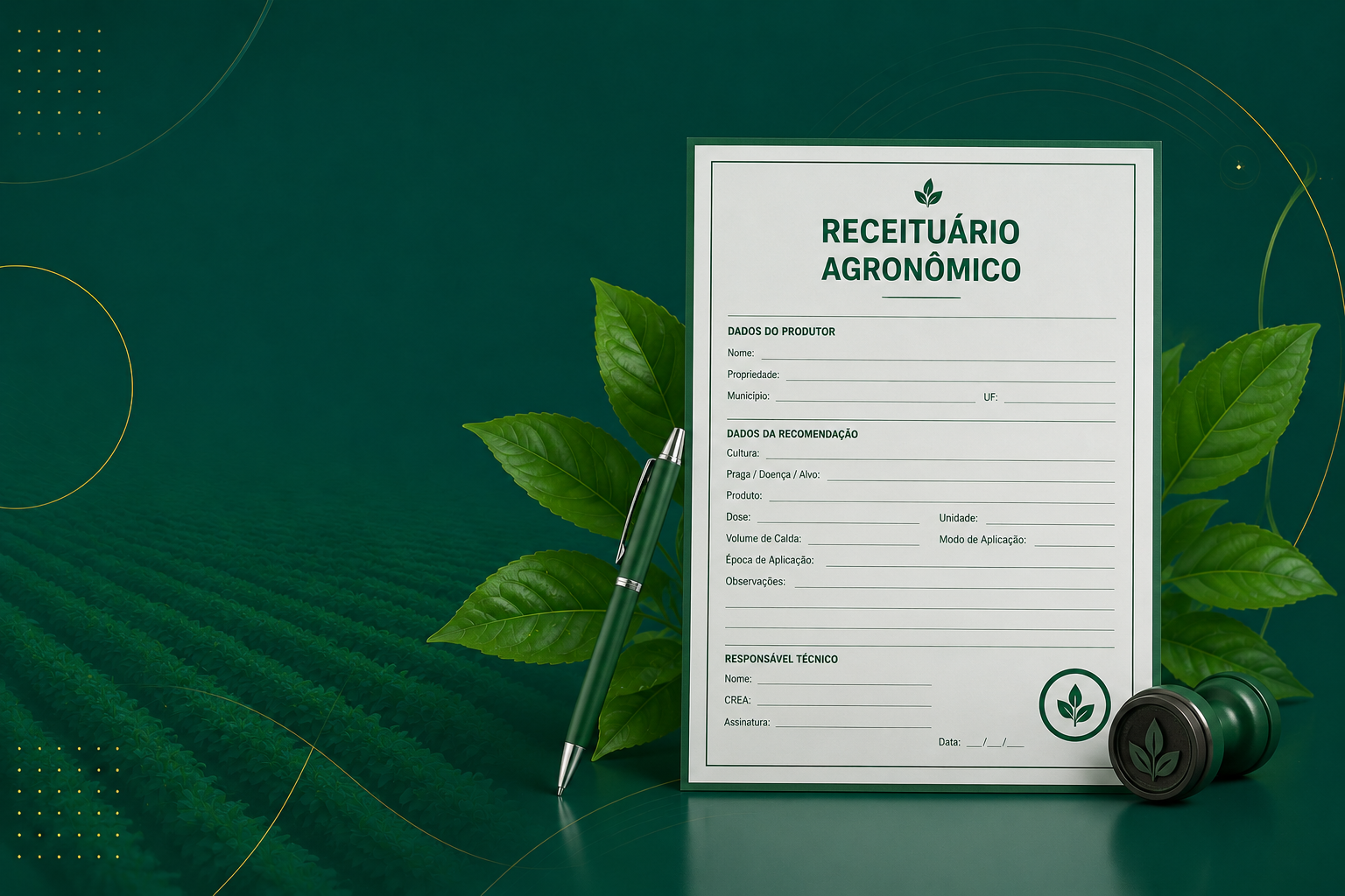 Profissional emitindo receituário agronômico